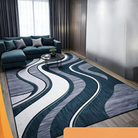 Tapis 3D doux au toucher pour salon et chambre, imprimé géométrique élégant, tapis de sol facile à nettoyer