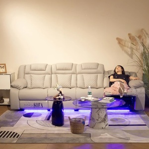 Sofá Cama Moderno de Piel Sintética con Función Reclinable, Diseño de Respaldo Acolchado de 4 Plazas para Sala de Estar - Product Image 1