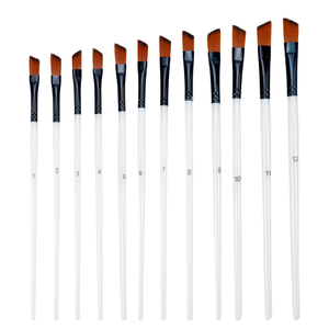 Pinceles Angulares Planos para Cejas de Alta Calidad, Color Marrón, Pincel para Gel de Cejas, Juego de Pinceles de Maquillaje para Ojos con Logotipo Personalizado - Product Image 1