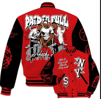 Veste de baseball personnalisée OEM pour homme, style varsity, broderie lourde, impression 3D hip-hop, veste bomber vintage streetwear
