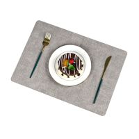 Set de table personnalisé avec logo imprimé, en PVC, motif tissu, pour table à manger, maison, cuisine, mariage, fête, décoration