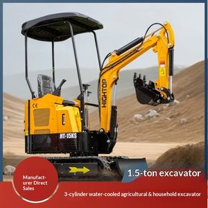 Mini-excavatrice sur chenilles à trois cylindres refroidie par eau, fournie par l'usine, pour vergers, travaux de terrassement et usage domestique, modèle HT15 - Product Image 1