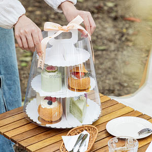 Boîte <span class=keywords><strong>en</strong></span> papier <span class=keywords><strong>en</strong></span> <span class=keywords><strong>carton</strong></span> support d'étagère <span class=keywords><strong>en</strong></span> papier avec couvercle pour affichage de dessert à <span class=keywords><strong>cupcake</strong></span> affichage de support de <span class=keywords><strong>cupcake</strong></span> jetable à 3 niveaux - Product Image 5