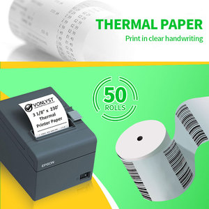 Fournisseurs de papier thermique de haute qualité 55gsm 60gsm 80x60mm 80x70mm 13x17mm rouleau de papier thermique sans BPA - Product Image 4