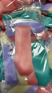 Sacs en filet exfoliants en plastique pour savon, avec cordon de suspension pour le corps, le bain et la douche - Gain de place - Product Image 5