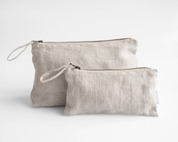 Personnalisé votre propre marque logo coton cosmétique maquillage sac de rangement toile grande fermeture éclair trousse sac