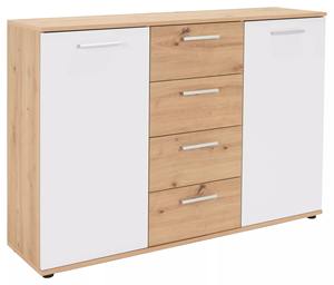 Cómoda grande <span class=keywords><strong>de</strong></span> madera <span class=keywords><strong>de</strong></span> alta calidad con 3 puertas y 2 cajones, acabado <span class=keywords><strong>de</strong></span> roble con amplio espacio <span class=keywords><strong>de</strong></span> almacenamiento para sala <span class=keywords><strong>de</strong></span> estar o dormitorio - Product Image 2