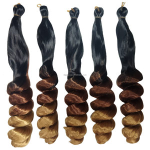 Sıcak satış toptan yeni tasarım stil <span class=keywords><strong>Conch</strong></span> rulo saç toplu 150g 24 inç sentetik peruk saç uzatma tığ saç - Product Image 5