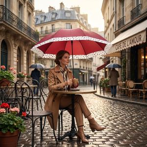 Nouvel Arrivage Parapluie Pliant Automatique Classique à Pois pour l'Extérieur avec Garantie - Product Image 3