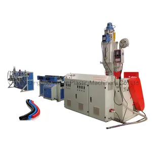 Plastic PE PA PVC Single Wall Corrugated Pipe Tube Making Machine Production Line with Double Winder