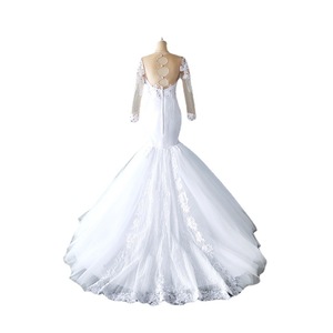 <b>White</b> Mermaid Wedding Dress Strapless <b>Lace</b> Train Simple Fairy Tale Style Bridal Gown - Product Image 5