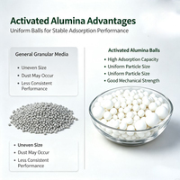 Alumine activée adsorbante 1-2 mm, alumine gamma, support filtrant à adsorption fine