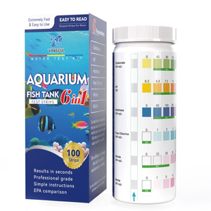 แผ่นทดสอบคุณภาพน้ำสำหรับตู้ปลา Vansful 100 แผ่น 6 in 1 ชุดทดสอบคุณภาพน้ำสำหรับการดูแลสัตว์น้ำ - Product Image 1