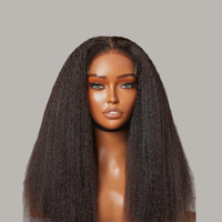 Yaki 13x4 Kinky Straight HD Lace Frontal Pelucas de cabello humano Glueless Pre arrancado con cabello de bebé para mujeres