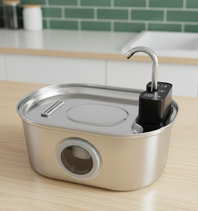 نافورة مياه ذكية للحيوانات الأليفة من الفولاذ المقاوم للصدأ بسعة 3.2 لتر مع موزع يعمل بالاستشعار وبطارية قابلة للشحن للقطط والكلاب الصغيرة - Product Image 2