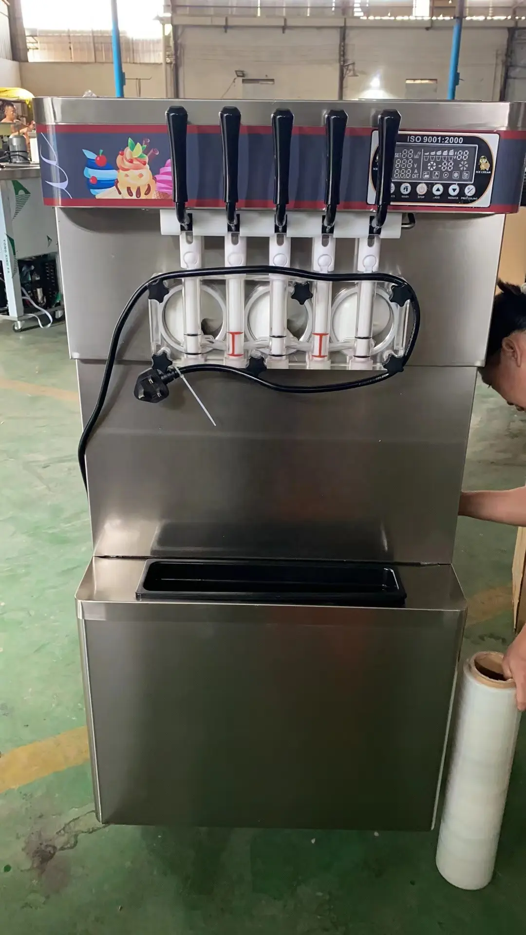 Commercial ETL 7 Flavors Soft Serve Ice Cream Machine  60L Mixed Gelato Ice Cream Maker with Pre-Cooling for Restaurants