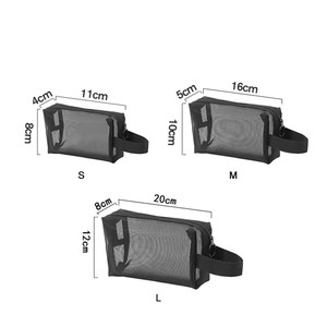 Black Layer Travel Cosmetic Bag Large Capacity Mesh Makeup Bag Makeup Storage Pouch Travel Toiletries Cosmetic Storage Bags - Product Image 6