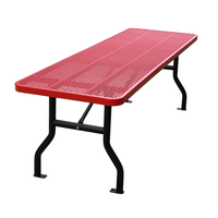 Table de pique-nique moderne en acier pour l'extérieur, idéale pour les restaurants, les parcs et les camping-cars – Table à manger haute en métal pour usage commercial