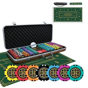 Casinokart Gold Rush Poker Chipset sans dénominations - 300 jetons sans tapis de poker 40mm argile 14g - Product Image 6