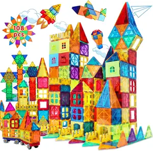 Jouets éducatifs ABS Colorful 108pcs Building Block Sets Magnetic Tiles Toys for kids
