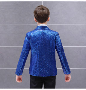 Traje de lentejuelas colorido para niños Danza Piano Actuación Niño Guapo Anfitrión Vestido de actuación brillante - Product Image 5