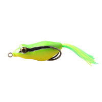 LUTAC Leurres souples de pêche à la grenouille 50mm/10.5g Flottant Top Water 45 ° Rubber Plastic Long Casting Two Tail Narrow Double Hook 3D Eyes