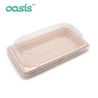 Boîte Oasis personnalisée en pulpe de bagasse jetable, imperméable, résistante à la graisse, biodégradable, non toxique, compatible micro-ondes, pour usage en restaurant