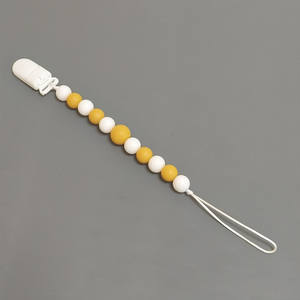 新款婴儿用品塑料鸭嘴夹硅胶珠出牙奶嘴链防摔玩具婴儿出牙 - Product Image 3