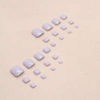 Ongles artificiels de haute qualité, ronds, couvrants, à presser, réutilisables, faux ongles instantanés pour les pieds