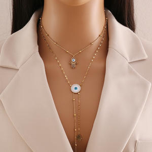 Collar largo de acero inoxidable para mujer, exquisito, largo, de nivel de alta calidad, con perlas de imitación, lote de abalorios, joyería, 2025 - Product Image 2