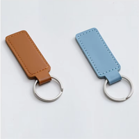 Haute qualité PU cuir porte-clés Sublimation portefeuilles étiquettes anneau numérique Photo porte-clés blanc cuir métal porte-clés