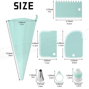 15Pcs Cake Decorating Tools Set Stainless Steel Piping Nozzles Cream Pastry Bags Scraper DIY <b>Baking</b> Icing Decor Kit - Product Image 5