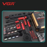 Kit de Barbería Profesional VGR 4 en 1, Combo USB 11000 RPM, Afeitadora de Barba, Recortadora de Cabello, Secador, Pantalla LCD, Juego Completo