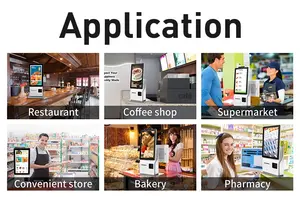 ファーストフード15.6インチ注文キオスクバーコードスキャナーレストランセルフサービスキオスクでの自己注文キオスク