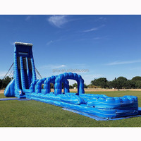 Cavalier gonflable de maison de rebond de glissade d'eau de glissement et de glissière de 50ft avec le jeu gonflable de glissière de piscine pour des enfants