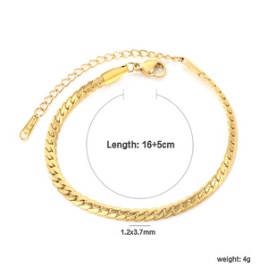 Bracelets à maillons de chaîne tendance, plaqués or 18 carats, en acier inoxydable, élégants, style européen, empilables, accessoires de bijoux pour femmes - Product Image 5