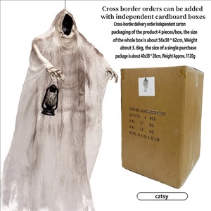 Lanterne suspendue électrique à induction, décoration d'ambiance d'horreur pour Halloween, fantôme <span class=keywords><strong>sans</strong></span> <span class=keywords><strong>visage</strong></span>, lanterne à main, fantôme suspendu coloré - Product Image 4