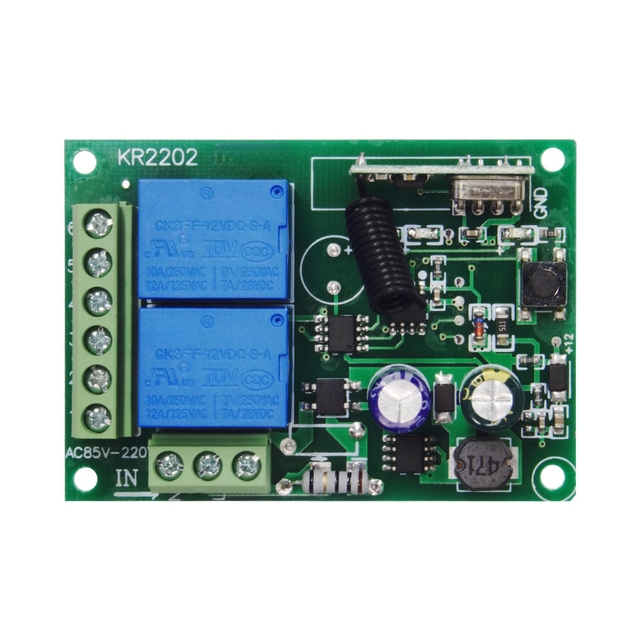 Wireless remote control switch 220V 2 roller shutter door pipe mounted motor controller 433m sliding door garage door