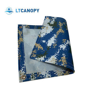 Litong gros tissu de toile imperméable <span class=keywords><strong>peinture</strong></span> bleu camouflage bâche de toile de silicium organique - Product Image 1