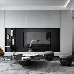 SANTOPOVA Wall Mounted <b>Tv</b> Cabinets Unit with <b>Fireplace</b> Modern Wood Wall Furniture Living Room Stand Design Wooden <b>Tv</b> Cabinet - Product Image 6