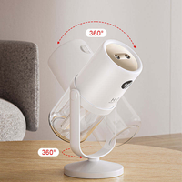 Humidificateur ultrasonique rotatif à 360 degrés avec veilleuse, alimenté par USB, silencieux, portable pour voiture, bureau et maison