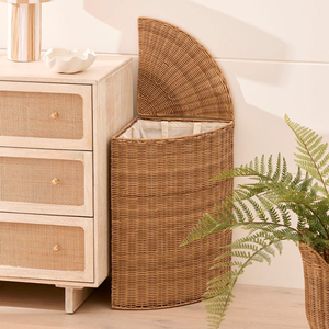 Cesta de almacenamiento decorativa grande de ratán de plástico tejida a mano, cesta de ropa sucia de lino tejida, producto hecho en Vietnam - Product Image 6