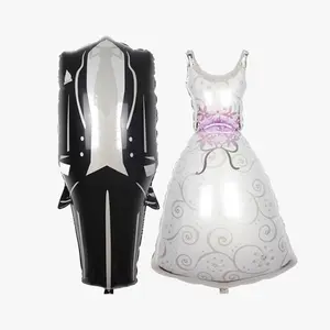 AIMI Party Balloons Wedding Mini Cartoon suit and wedding dress 3D Aluminum balloons Party Decorations Supplier Foil Balloons
