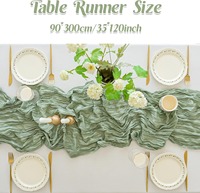 Chemin de table en gaze de coton de luxe 90*180 cm, style bohème, long et romantique, pour mariage, fête nuptiale, anniversaire