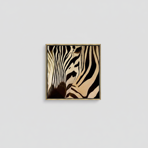 Abstract Zebra Print Canvas - Modern Wildlife <b>Art</b> for Home Decor,GOLD <b>FRAMED</b> CANVAS - Product Image 2