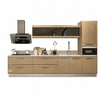 Ensemble de meubles de cuisine modulaires en bois massif sur mesure, design moderne, charnières à fermeture douce, résistant à l'humidité, laque MDF