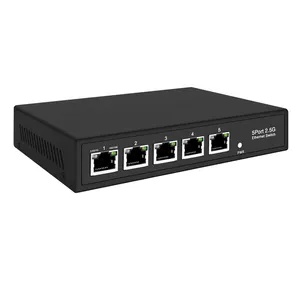 Source Supplier Fanless non-poe network switch 5*2.5G RJ45 port, Metal Case 2.5gb Ethernet Switch For Network