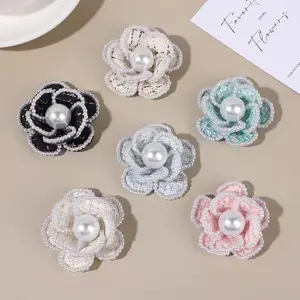 MYLULU YiWu market wholesale Handmade decorative camellia garment accessories flower corsage for ladies