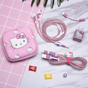 Éblouissant Protection Corde <span class=keywords><strong>Dessin</strong></span> <span class=keywords><strong>Animé</strong></span> Mignon Dispositif D'enroulement Carré Paquet De Stockage Câble et Chargeur Autocollant Protecteur Kit - Product Image 5