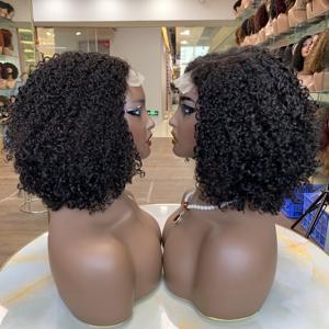 New Arrival 12 Inch Pixie Curl <b>Human</b> <b>Hair</b> 4x4 Closure <b>Wig</b> Raw Indian <b>Hair</b> Short Bob <b>Wig</b> for Women - Product Image 2